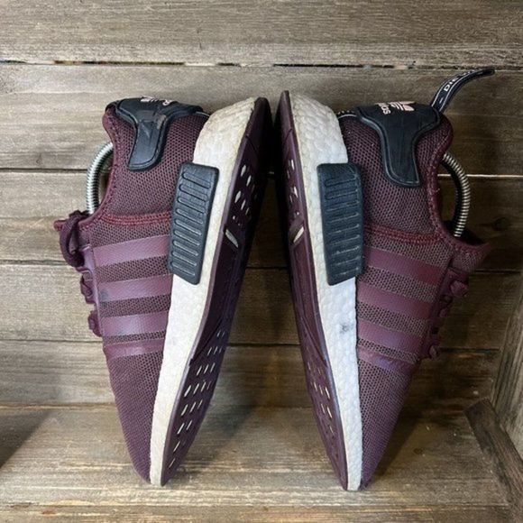 Womens Adidas NMD R1 Maroon Running Athletic Shoes‎ Sneakers Size 8 M GUC - Picture 4 of 6